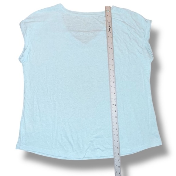 TALBOTS DROP SHOULDER V-NECK TEE - Plus 1X Seaside Blue - Picture 10 of 12
